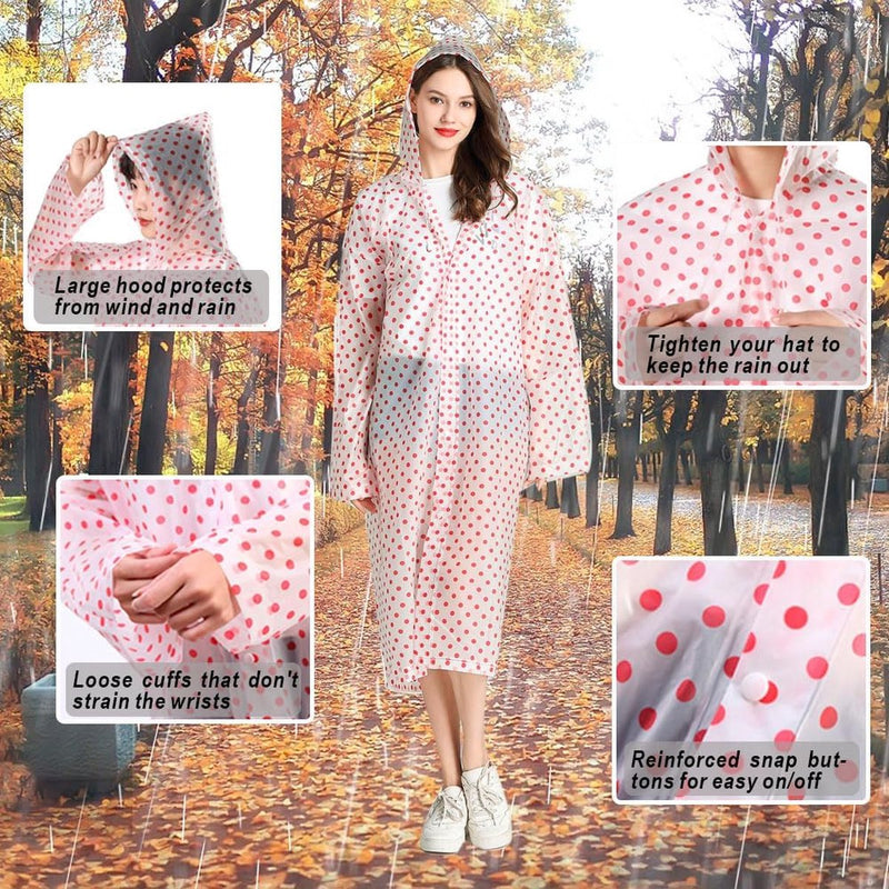 Set van 2 regenponcho's, regencape, transparant, herbruikbaar voor fietsen, wandelen, kamperen, vissen, concerten, stadions, festivals