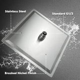 Regendouche 12 inch regendouchekop, vierkante inbouwdouchekoppen, douchekop, waterval, regendouche van roestvrij staal met anti-kalk sproeiers