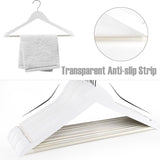 20 stuks houten kleerhangers sterke houten kleerhangers met 360° haak transparante antislipstrip en schouderinkepingen voor bretels, jassen, jassen, pakken (wit)