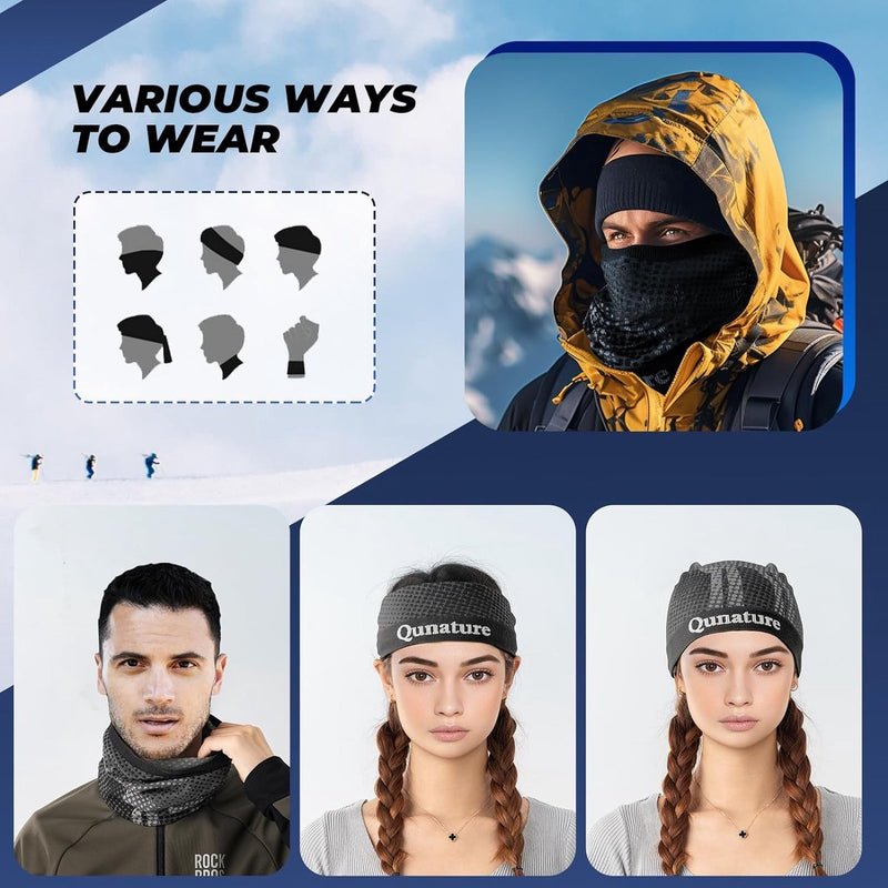 Multifunctionele doek, colsjaal, winterhalsdoek, winddicht, elastisch, ademend, halswarmer, voor dames en heren, voor outdoorsport, skiën, hardlopen, fietsen, wandelen