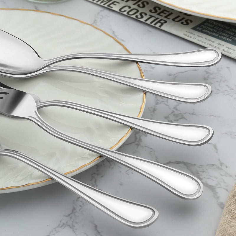 Vorken 24 stuks, 20 cm, roestvrij stalen vorken, tafelvorken, bestekvorken, taartvorken, spiegelgepolijst, dessertvorken, vaatwasmachinebestendig, tafelvorken, geschikt voor thuis, restaurant,