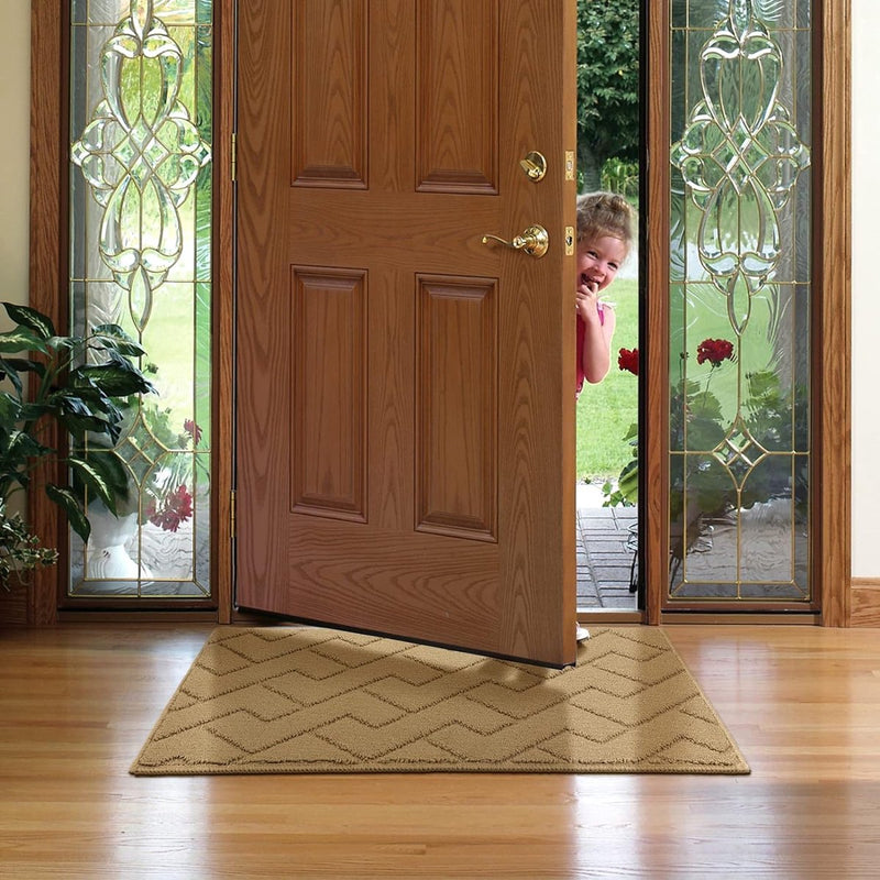 Deurmat, bruin, 90 x 150 cm, voor binnen en buiten, wasbare vloermat, waterdichte deurmat, antislip vuilvanger, tapijt voor ingang, huisdeur, patio, hal, tuin