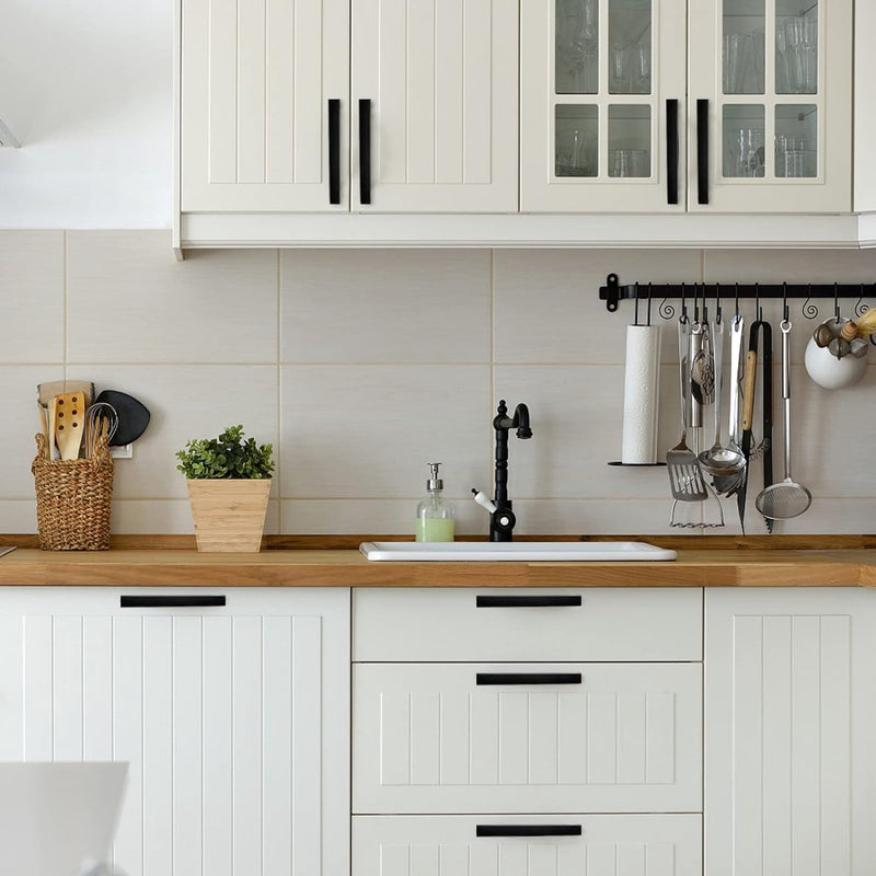 Meubelgrepen, 10 stuks, 96 mm, zwart, handgrepen voor keukenkasten, keukengrepen, moderne ladegrepen, kledingkast, kastgrepen, roestvrij staal, keuken, rechthoekig, handgrepen