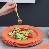 25 cm bordenset van 8, afbreekbare, gezonde, onbreekbare plastic borden, taartborden voor kinderen en volwassenen, lichte pastaborden, BPA-vrije dinerborden, magnetrons