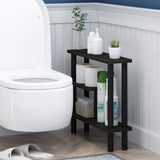 ruimtebesparend opbergrek, hout, espresso/zwart, 14,5 x 53 x 46,61 cm