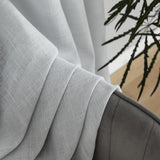 Gordijnen met natuurlijke linnenstructuur, gordijnen met inslagringen, linnen, gordijnen voor raam, woonkamer (lichtgrijs, H x B) 260 x 140 cm, 2 stuks