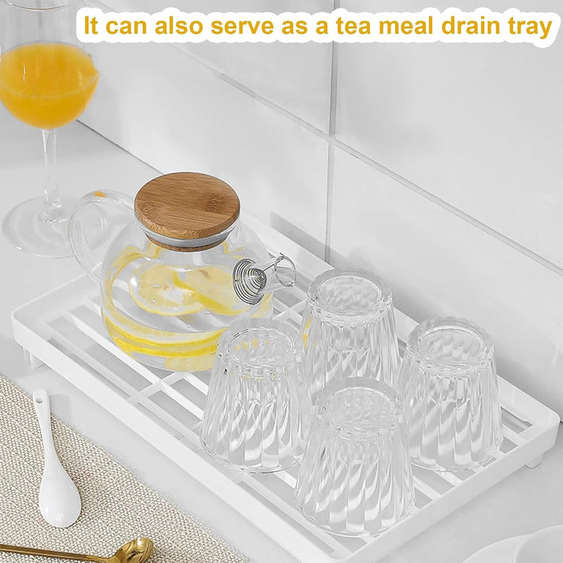 Set van 2 kleine planken, desktop-organizer, staand rek, stapelrek, plankinzet, kunststof met inklapbare metalen poten, kruidenrek voor kantoor, badkamer, keuken, opbergplanken, organisatie,