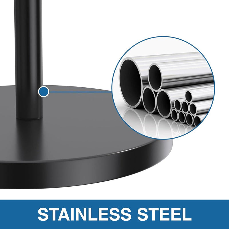 Zwarte toiletrolhouder vrijstaand: roestvrijstalen toiletrolhouder opbergstandaard voor het opbergen van reserverollen - toiletrolhouder voor badkamer