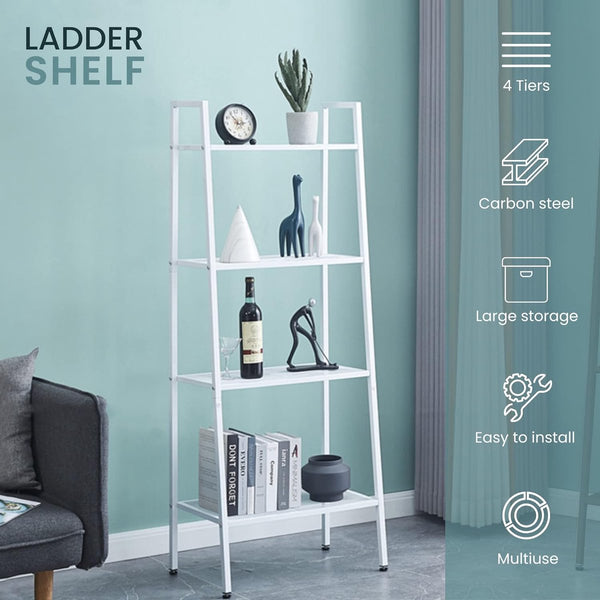 Staand rek, verticaal boekenkast, boekenrek, multifunctionele boekenkast voor woonkamer, keuken, badkamer, kantoor, opbergkast met 4 planken