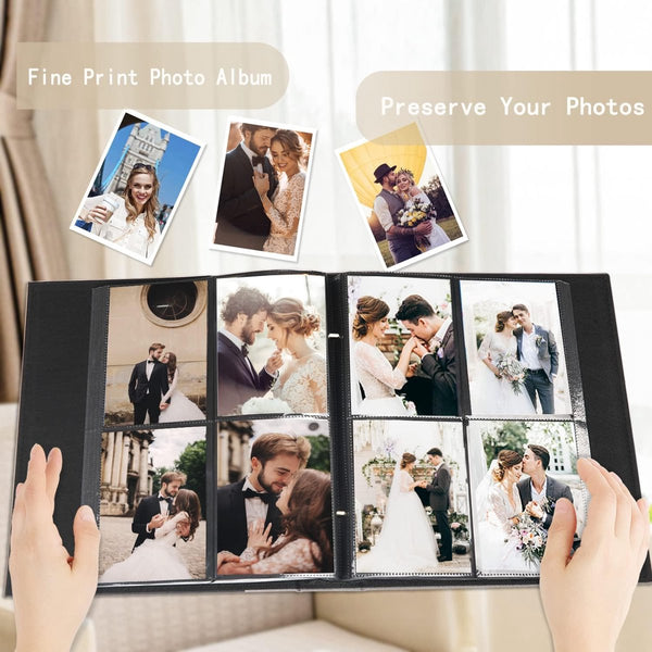 Fotoalbum 10 x 15 400 linnen album slip in voor familie trouwdag album boek Holds 400 verticaal 10 x 15 cm foto's roze