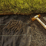 300 grondankers 100 mm lang, 13 mm breed, diameter 2,9 mm, montageankers grondankers voor de tuin van niet-gegalvaniseerd staal, haringen voor het bevestigen van onkruidbestrijdingsdoek, kunst