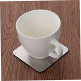 Set van 6 vierkante stalen placemats met antisliponderzetters van roestvrij staal