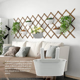 2 stuks hangende metalen bloempot met haken, voor balkon, bloempot, hangend, voor decoratie, balkon, tuin, muur, binnen en buiten, grijs