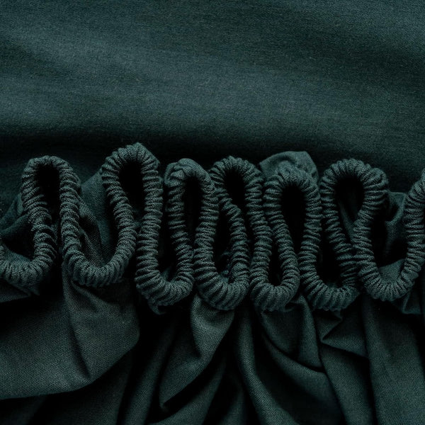 Renforce katoenen hoeslaken, 100% katoen, zacht en ademend, 90 x 200 x 30 cm, jersey bedlaken/donkergroen