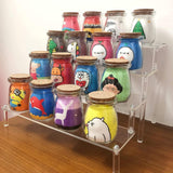 4-traps acryl riser display rek, standaard, tafelblad transparant, parfumorganizer, opslag voor Funko Pops figuren, nagellak, specerijen, cosmetica, kunsthandwerk, sieradenstandaard, cupcake, specerijen, helder