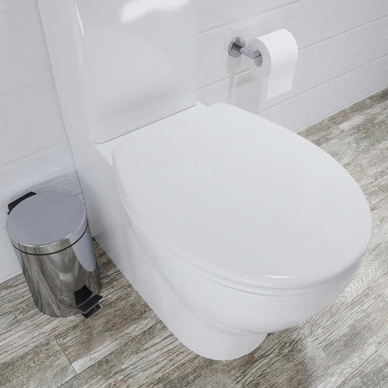 Antibacteriële toiletbril met softclose-mechanisme en snelsluiting, kunststof, wit, one size
