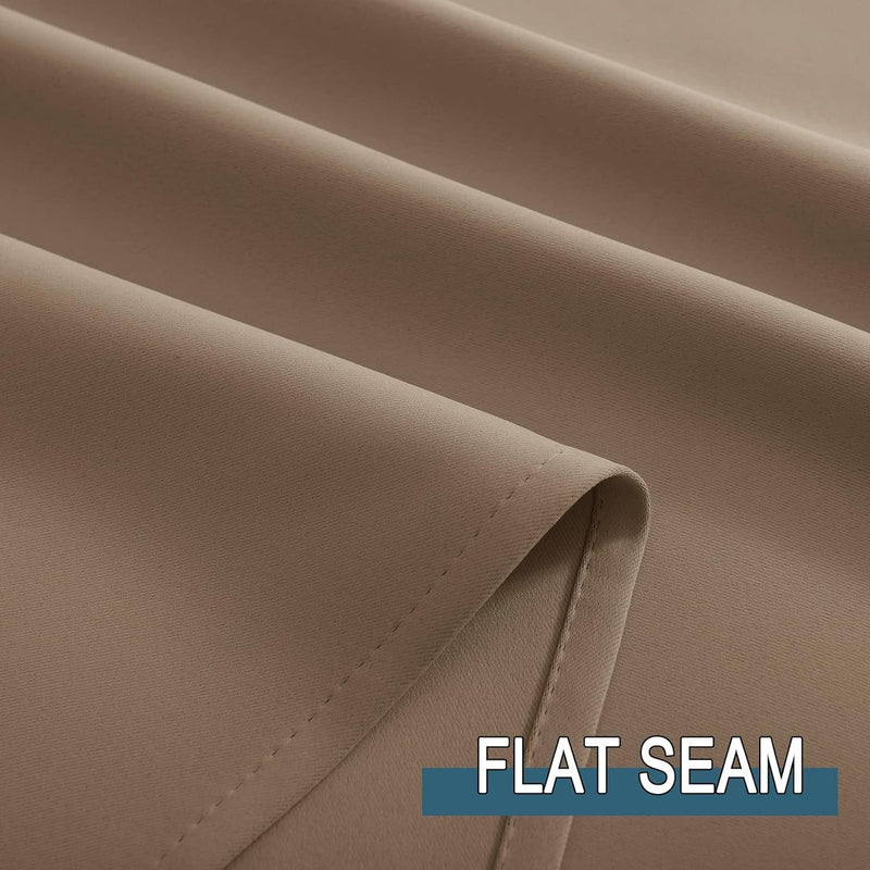 Set van 2 outdoorgordijnen, zonwering & inkijkbescherming, balkongordijn, outdoorgordijn, waterdicht, gordijn met inslagringen, paviljoen en terras, H 243 x B 132 cm, cappuccino