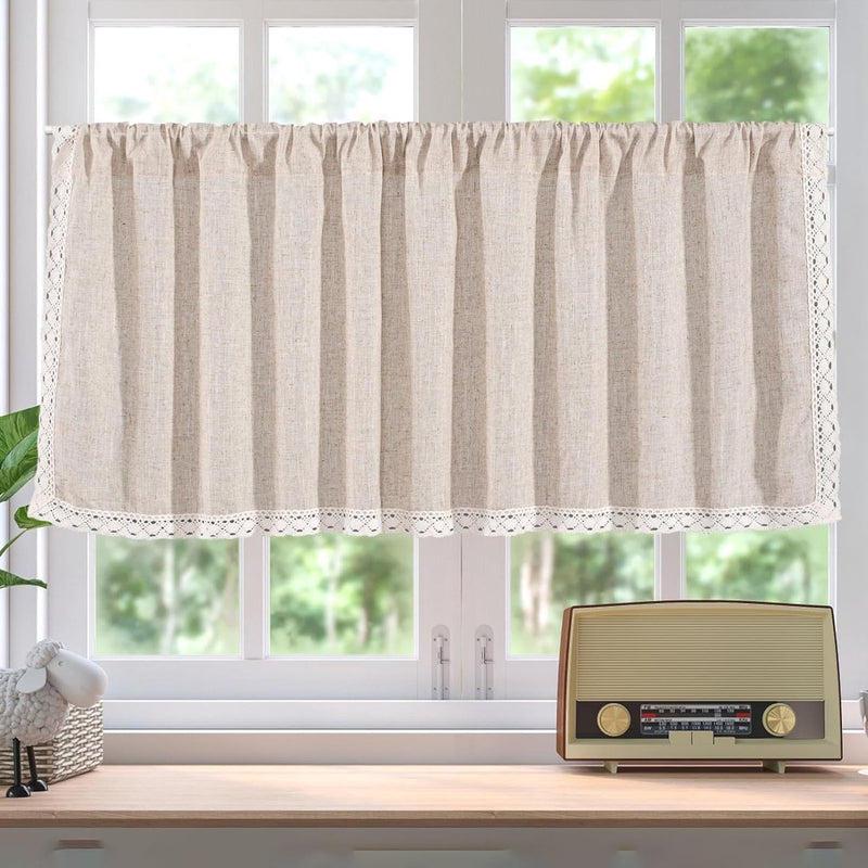 Mrtrees Set van 2 korte verduisteringsgordijnen, ondoorzichtige keukengordijnen, panelen, decoratief, voor woonkamer, slaapkamer, 160 x 60 cm (hoogte x breedte), beige Mrtrees Set van 2 korte verduisteringsgordijnen, ondoorzichtige keukengordijnen, panelen, decoratief, voor woonkamer, slaapkamer, 160 x 60 cm (hoogte x breedte), beige