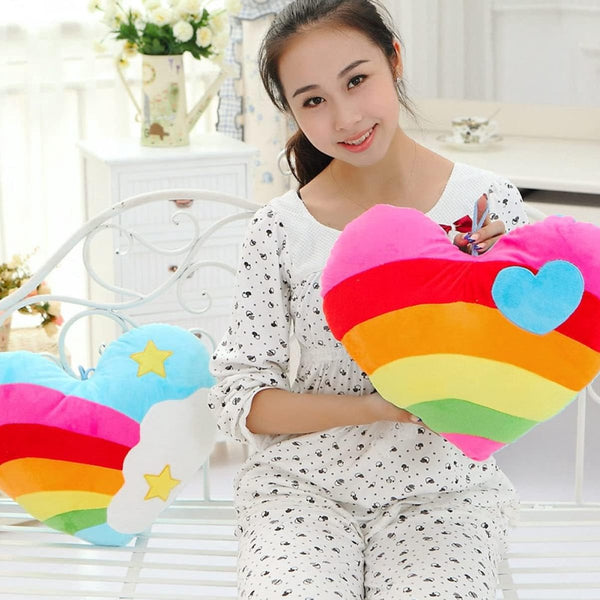 stoffen kussen hart willekeurig chique kussen woondecoratie sprei zacht cadeau decoratieve ster regenboog kamer omarmd kussen pluche Valentijnsdag voor