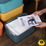 8 stuks kleurrijke kunststof opbergmanden met deksel en handvat, stapelbare opbergdoos, mandhouder, bureau-opbergdoos, kubby-container voor plank, kast, keuken