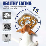 Anti-sling hondenkom, anti-slingerkom, roestvrij staal, slowfeederkom, hond, antislip roestvrijstalen hondenkom voor grote, kleine en middelgrote honden, voerbak hondenkom