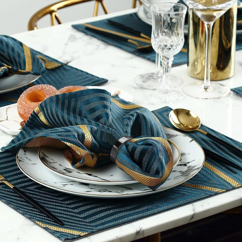 12 stuks servetringen geschikt voor Valentijnsdag, Moederdag, oogstfeest, Kerstmis, jubileumdiner, zwart