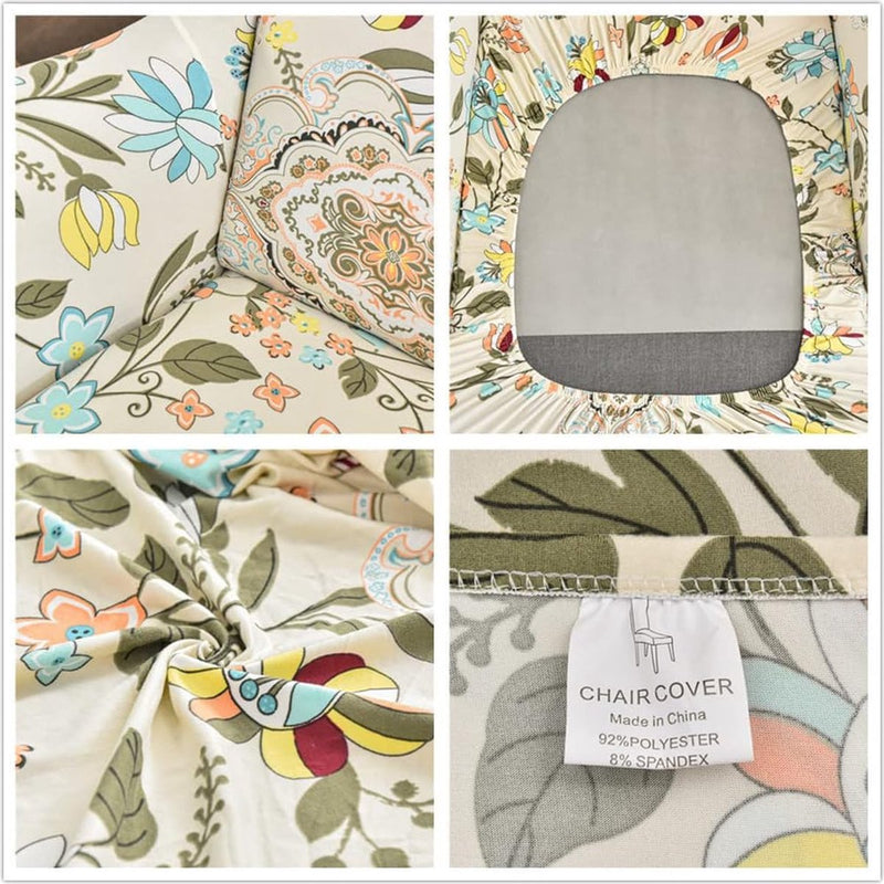 2-delige hoes voor oorfauteuils, met poef, fauteuil-overtrek, fauteuilhoes, stoelhoes, stretch, tijger, stoelhoes met armleuning, hoge rugleuning (Scandinavische stijl)