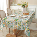 Tafelkleed rechthoekige geometrie, Boheems, waterafstotend, tafelkleed, decoratie, polyester tafelkleed voor keuken, feesten, lente/zomer (153 x 213 cm)