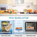 Lunchtrommel, bento box, broodtrommel met 3 vakken en bestek, lekvrij, broodtrommel, koelkast, vaatwasmachinebestendig, magnetronbestendig, broodtrommels voor school, werk, picknick, reizen (blauw)