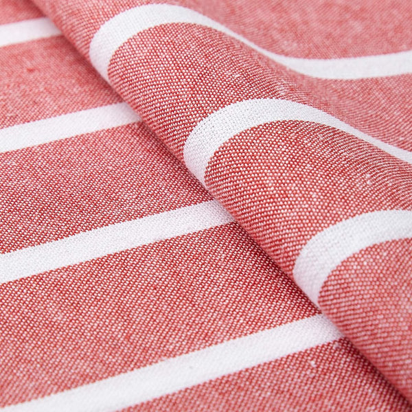 Tafelloper voor 8-zits om te eten - Roma Red Stripes - Groot 40 x 150 cm, milieuvriendelijk katoen, decoratief, zelfgeweven doek voor feest, restaurant - wasmachinebestendig
