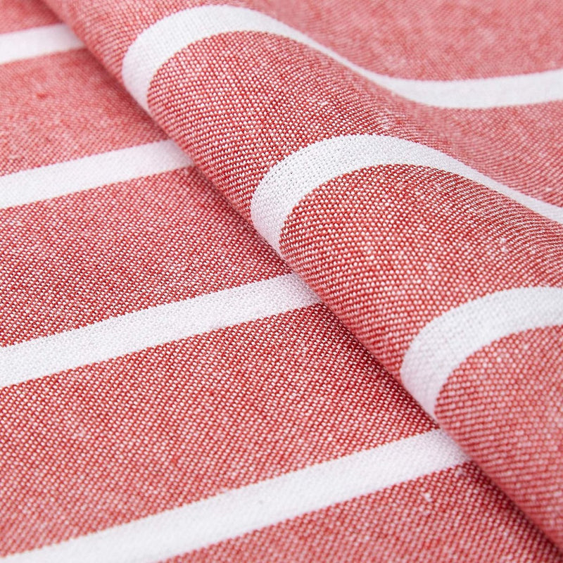 Tafelloper voor 8-zits om te eten - Roma Red Stripes - Groot 40 x 150 cm, milieuvriendelijk katoen, decoratief, zelfgeweven doek voor feest, restaurant - wasmachinebestendig