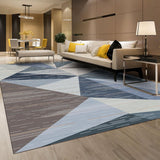Modern woonkamertapijt, wasbaar, laagpolig tapijt, slaapkamer, wollig, antislip, tapijt, eetkamer, tapijt, geometrisch tapijt, 80 x 150 cm, blauw