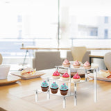 Acryl displaystandaard, 3 niveaus, transparant acryl riser display, rek, standaard, acryl organizer, standaard voor poppen, cosmetica, dessertdisplay, 30 x 20 x 15 cm (3-traps transparant