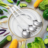 Saladebestekset, saladelepels van roestvrij staal en saladevorken van roestvrij staal, saladeserverset voor restaurants, hotel, feest, buffet (2 stuks)