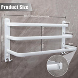 Handdoekstang, groot, zonder boren/stansen, 60 cm, meerlaags aluminium, handdoekhouder, wandrek, wandmontage, wandmontage, wandhanddoekhouder, 3 verdiepingen, badhanddoekstang voor badkamer en keuken