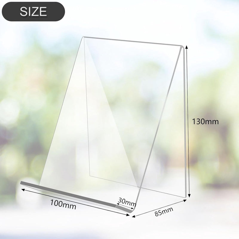 5 stuks acryl boekensteun, boekenstandaard, brochurestandaard, boekenstandaard, acrylstandaard, 13 x 11,5 x 10 cm, transparant, goederendrager, schuine standaard, brochurehouder