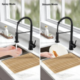 Keukenkraan, zwart, wastafelmengkraan keuken met dubbele functie, roestvrijstalen keukenkraan, 360 graden draaibare wastafelkraan, keukenkraan met mixer, zwart