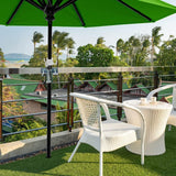 Parasolhouder, balkonleuning, instelbaar, ruimtebesparende parasolhouder, balkon, Ø 25-38 mm, parasolhouder, balkonleuning, parasolstandaard, geschikt voor maximale breedte 5 cm