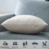 Kussenhoezen, effen, chenille deco-kussenhoezen met verborgen ritssluiting voor bank, auto of bed, set van 2 stuks