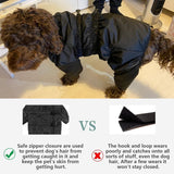 Hondenregenjas, waterdichte regenjas met hoge kraag, reflecterende strips en ritsen, geschikt voor alle hondentypes-zwart-M