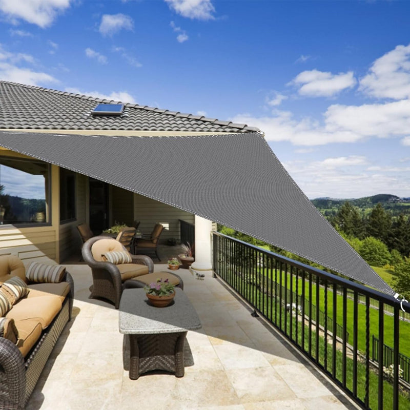 Zonnezeil, driehoekig, 3 x 4 x 5 m, zonnezeil inclusief bevestigingskoorden, zonwering, ademend HDPE-zonnezeil, driehoekig, voor tuin, balkon, terras en camping