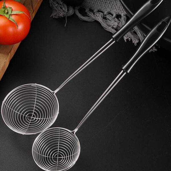 Keukenzeef roestvrij staal vergiet pastazeef fondue zeef scheeplepel zeef zeeflepel zeef zeeflepel voedselzeef sleuflepel skimmer lepel voor hot pot keuken bakken koken 4 stuks S