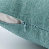 Kussensloop, outdoor, waterdicht, bankkussen, waterdicht, sierkussen, kussenslopen, decoratieve kussens kussenhoes van polyester, voor tuin, bank, woonkamer, bed, set van 2, 40 x 40 cm, cyaan