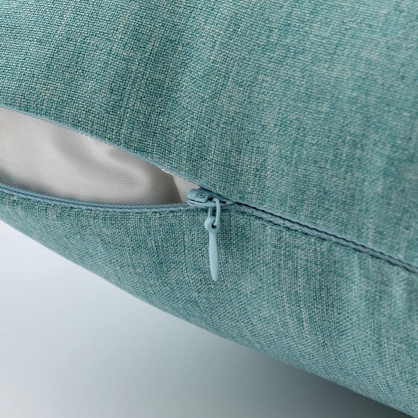 Kussensloop, outdoor, waterdicht, bankkussen, waterdicht, sierkussen, kussenslopen, decoratieve kussens kussenhoes van polyester, voor tuin, bank, woonkamer, bed, set van 2, 40 x 40 cm, cyaan