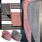 2 stuks badstof tulband haartulband met rubber voor kinderen van 100% katoen, absorberend, stabiele grip, 2 x oudroze