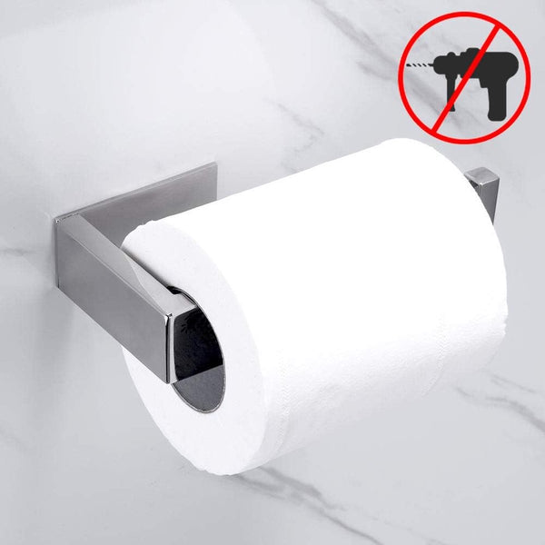 Toiletrolhouder zonder deksel SUS 304 roestvrij staal Stijlvolle badkamer toiletrolhouder Wandmontage Zelfklevend Geen boren nodig Spiegel gepolijst