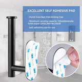 Toiletpapierhouder zonder boren, zelfklevende toiletpapierrolhouder, roestvrijstalen toiletrolhouder, toiletrolhouder, toiletrolhouder, papierhouder voor keuken en badkamer, zwart