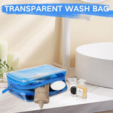 Transparante toilettas, transparant, voor dames en heren, 2 stuks zwart 2 stuks blauw