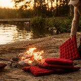 Pepper Elegant rond zitkussen Ø 37cm, 100% katoen, machinewasbaar, roestoranje