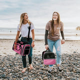 Huisdiertas, huisdierdrager voor katten en kleine honden in de auto, voegtuig of in de trein, roze